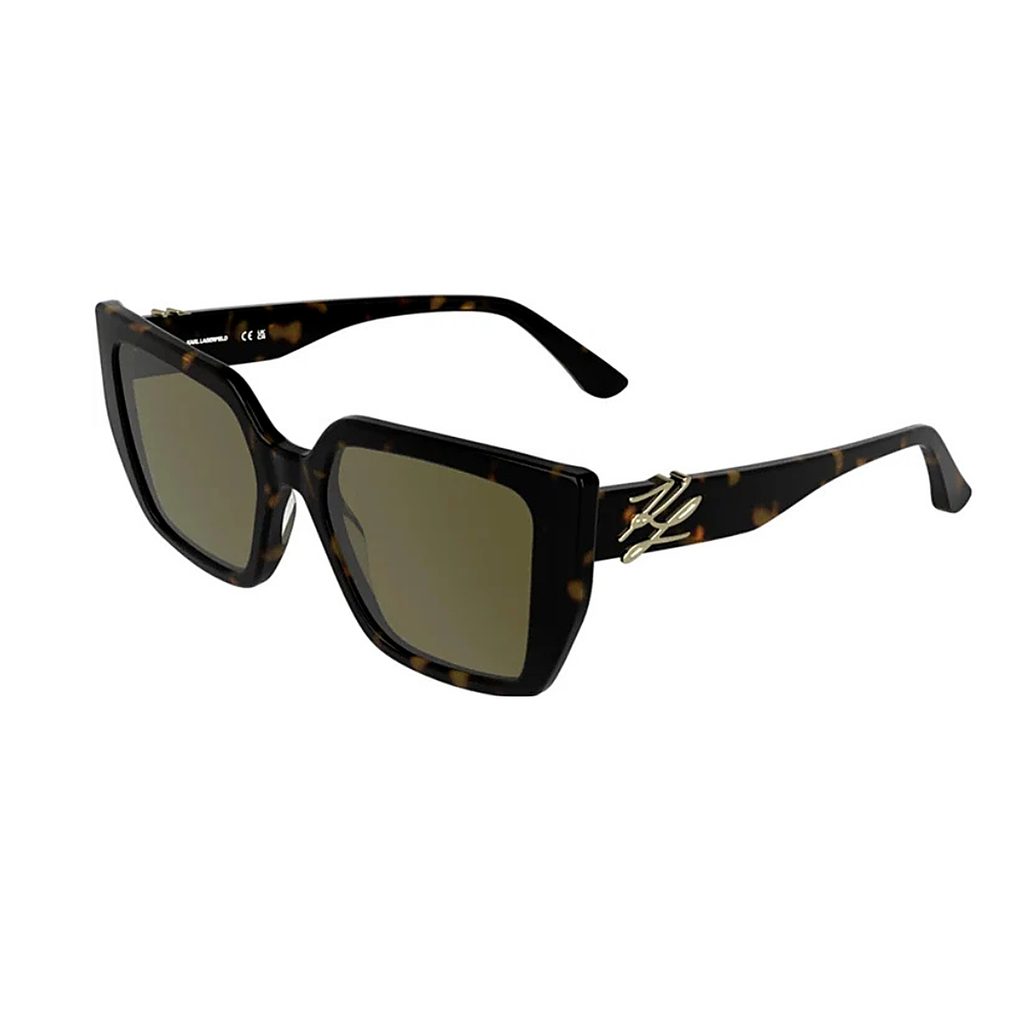 Karl Lagerfeld Tortoise Sunglasses (KL6221S Brown), angled side view