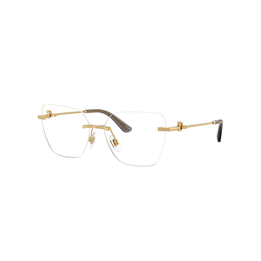 Dolce & Gabbana Rimless Gold Eyeglasses (DG 1363), angled side view