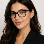Dolce & Gabbana Slim Black Eyeglasses (DG 3424) worn by a model