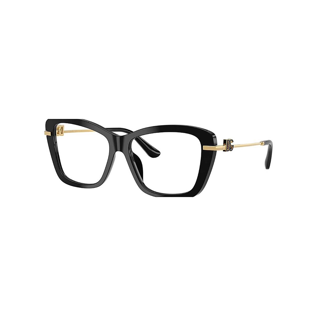 Dolce & Gabbana Cat Eye Black Eyeglasses (DG 3439), angled side view