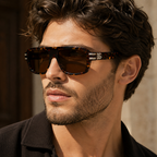 Dolce & Gabbana Pilot Brown Sunglasses (DG 4507) worn by a model