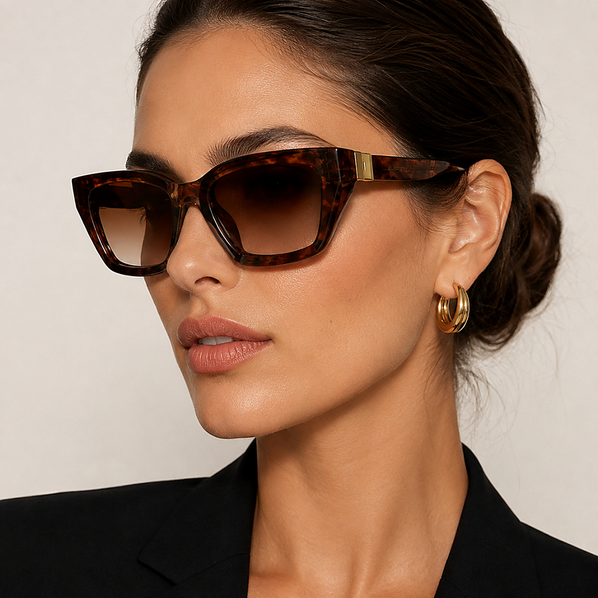 Dolce & Gabbana Havana Brown Sunglasses (DG 4532) worn by a model