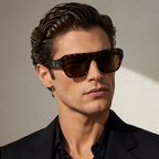 Dolce & Gabbana Rectangular Brown Sunglasses (DG 6206) worn by a model