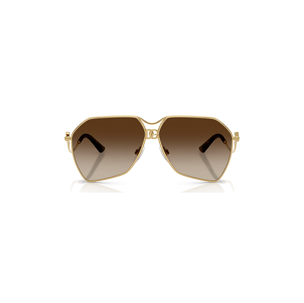 Dolce & Gabbana Gold Brown Sunglasses (DG2326), front view