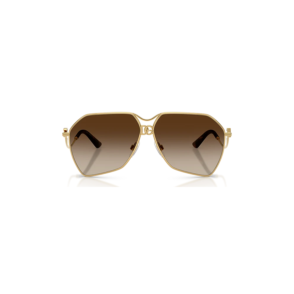 Dolce & Gabbana Gold Brown Sunglasses (DG2326), front view