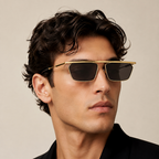 Dolce & Gabbana Black Gold Sunglasses (DG2327) worn by a model