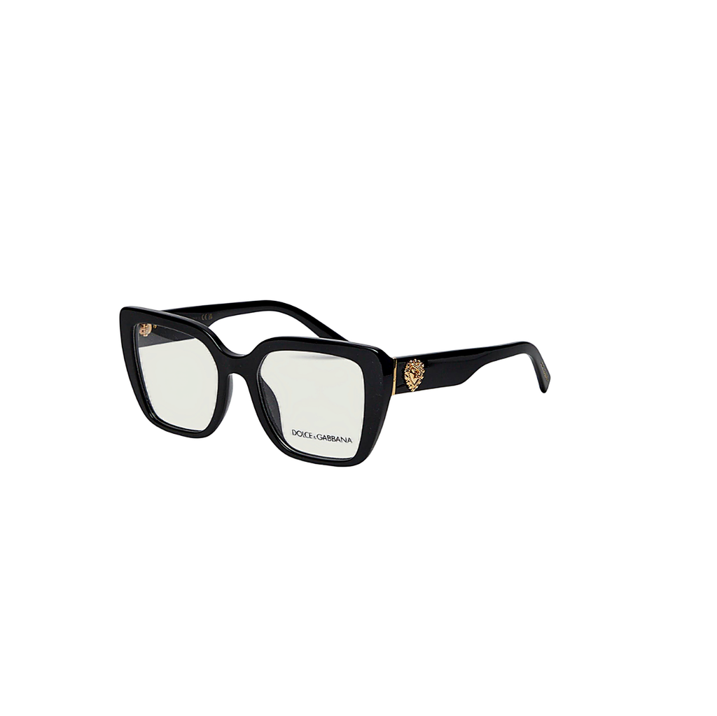 Dolce & Gabbana Square Black Eyeglasses (DG3441), angled side view