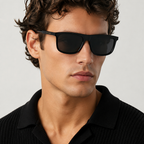Dolce & Gabbana Rectangular Black Sunglasses (DG4542) worn by a model