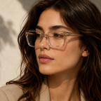 Furla Transparent Eyeglasses (VFU 641V) worn by a model