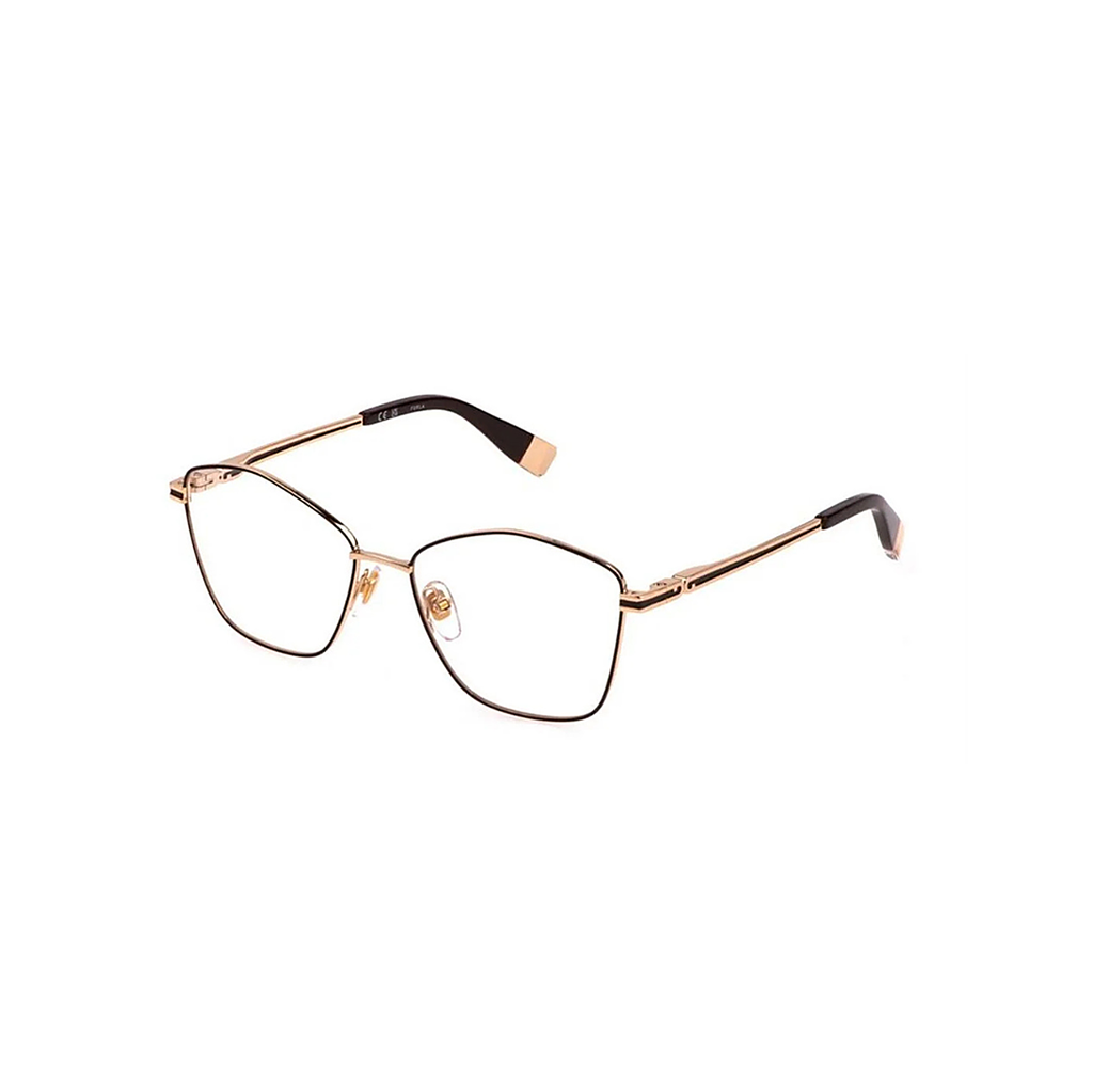 Furla Rose Gold Eyeglasses (VFU725), angled side view