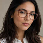 JOS Burgundy Eyeglasses (981051) worn by a model