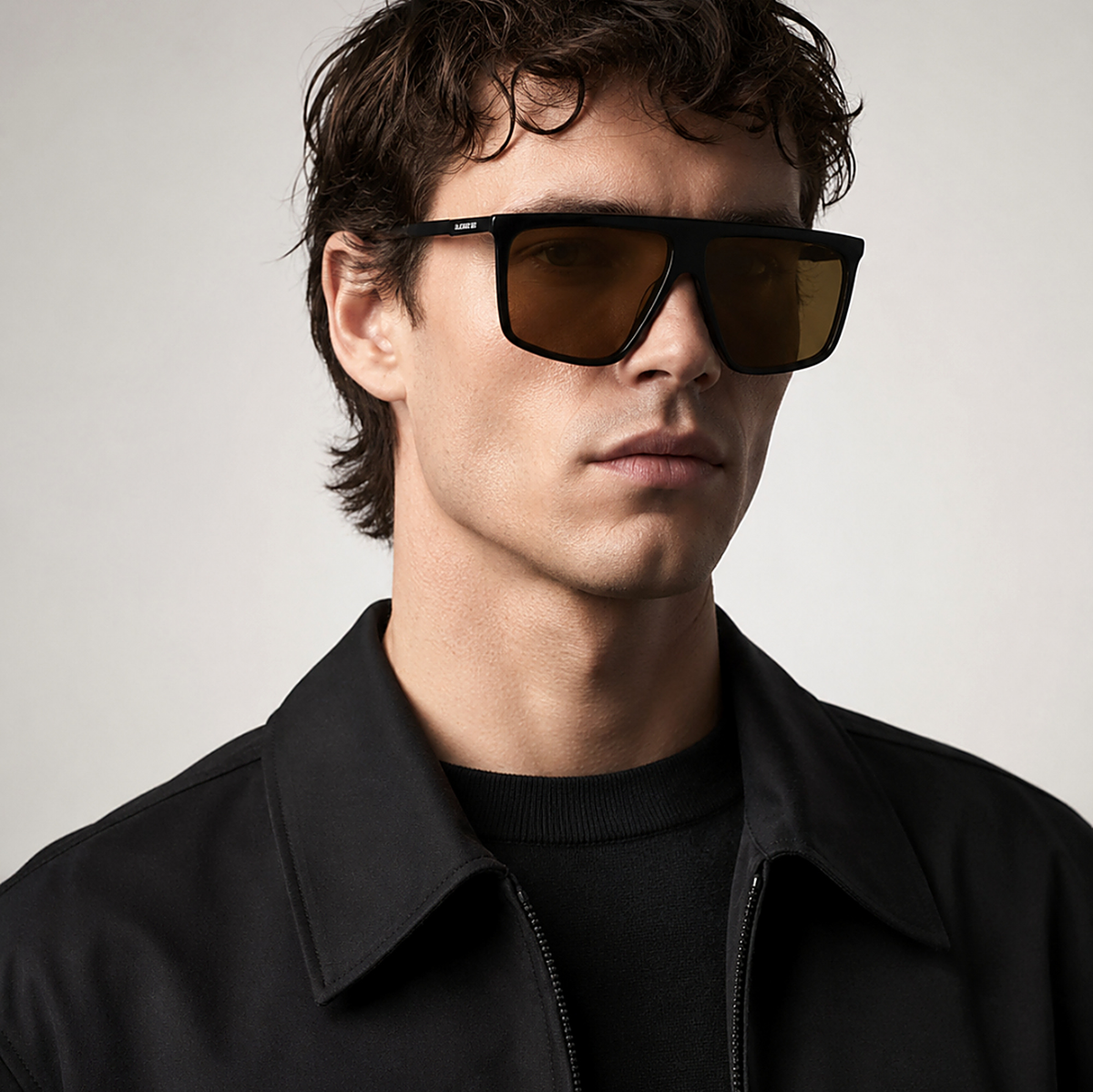 Karl Lagerfeld Shield Brown Sunglasses (KL6210S) worn by a model