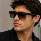 Lacoste Black Sunglasses (L6085S) worn by a model