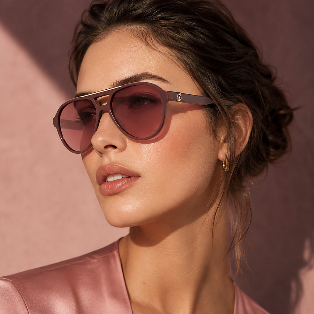 Liu Jo Pink Sunglasses (LJ801S) worn by a model