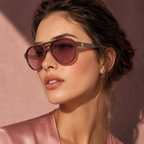 Liu Jo Pink Sunglasses (LJ801S) worn by a model