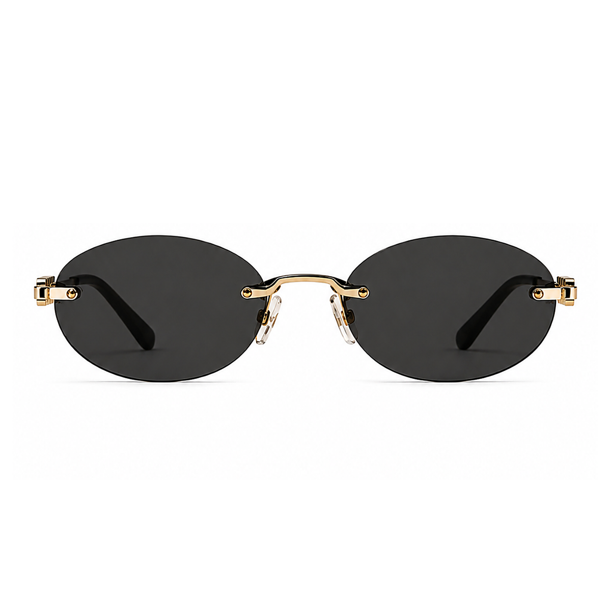 Miu Miu Oval Black Sunglasses (SMU A54), front view