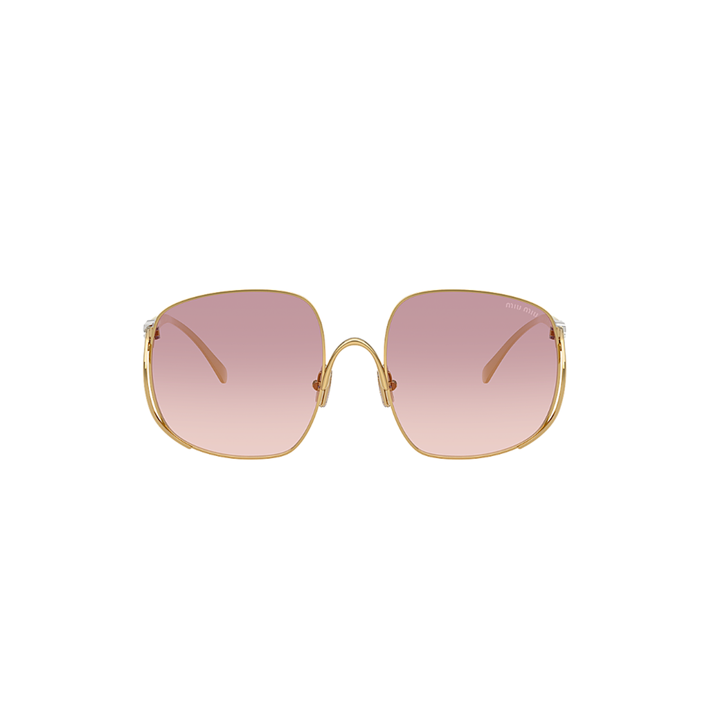 Miu Miu Gold Pink Sunglasses (SMU A57 5AK-40S), detail view