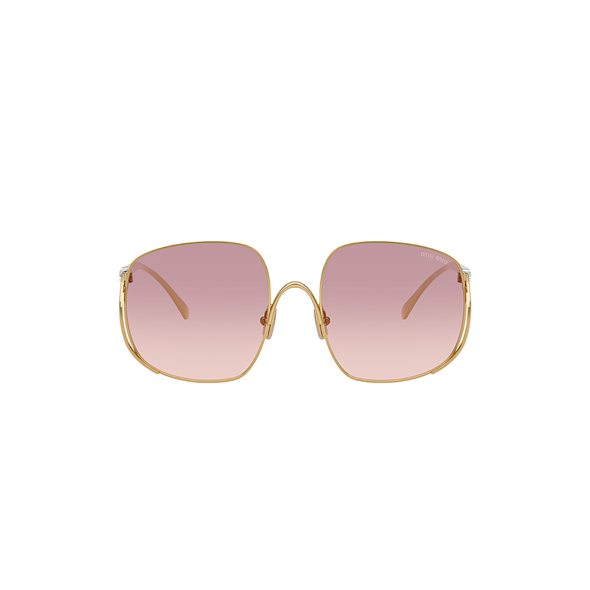 Miu Miu Gold Pink Sunglasses (SMU A57 5AK-40S), detail view