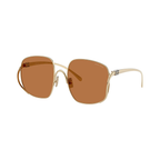 Miu Miu Square Gold Sunglasses (SMU A57 ZVN-90Q), angled side view