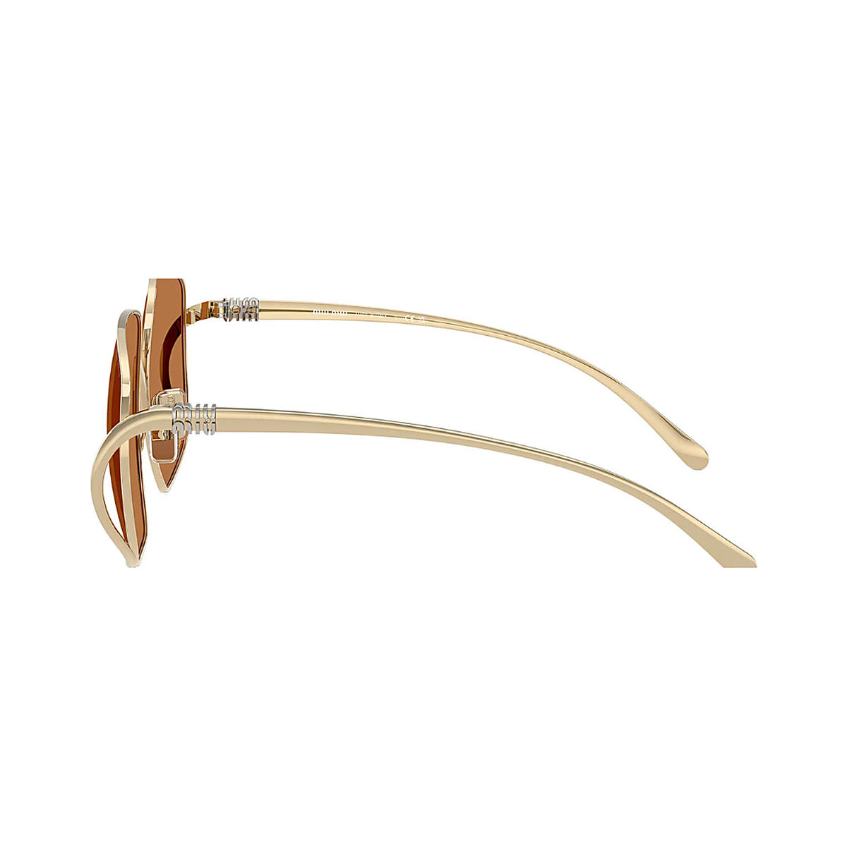 Miu Miu Square Gold Sunglasses (SMU A57 ZVN-90Q), front view