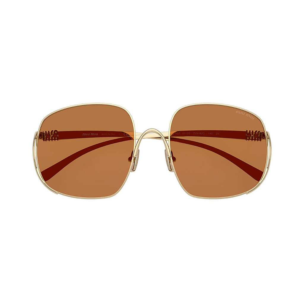 Miu Miu Square Gold Sunglasses (SMU A57 ZVN-90Q), detail view