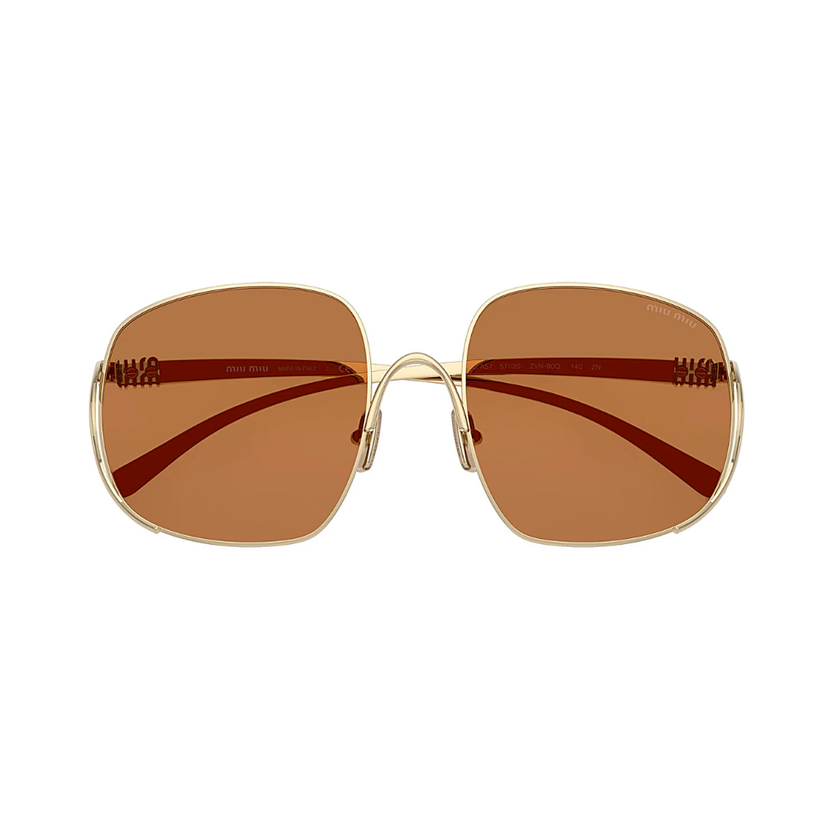 Miu Miu Square Gold Sunglasses (SMU A57 ZVN-90Q), detail view