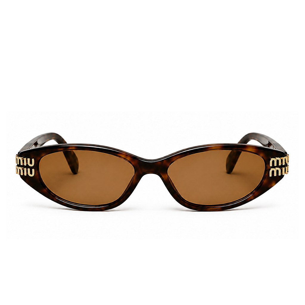 Miu Miu Oval Tiger Sunglasses (SMU B10), front view