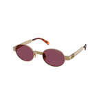 Miu Miu Oval Gold Sunglasses (SMU B51), angled side view