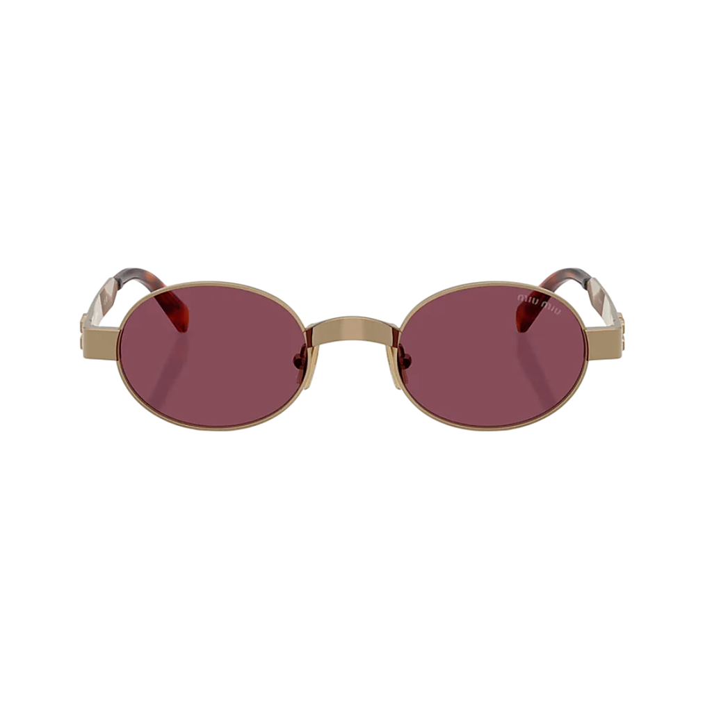 Miu Miu Oval Gold Sunglasses (SMU B51), front view