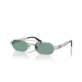 Miu Miu Silver Sunglasses (SMU B52 Grey), angled side view