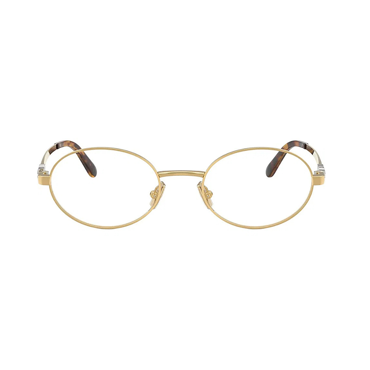 Miu Miu Gold Oval Eyeglasses (VMU 50Z), front view