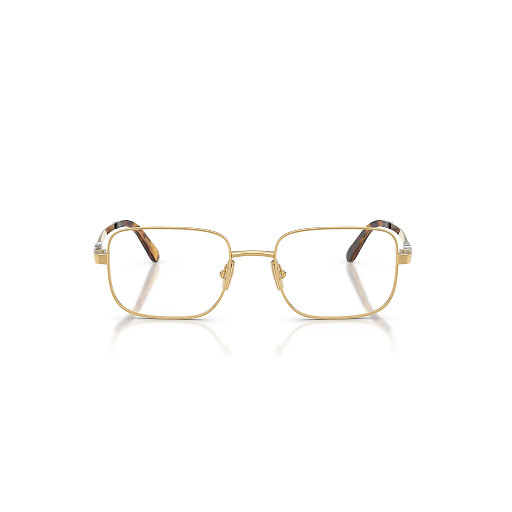 Miu Miu Gold Rectangular Eyeglasses (VMU 51Z), front view
