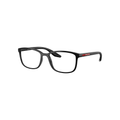 Prada Linea Rossa Black Eyeglasses (VPS 08R), angled side view
