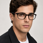 Prada Linea Rossa Black Eyeglasses (VPS 08R) worn by a model