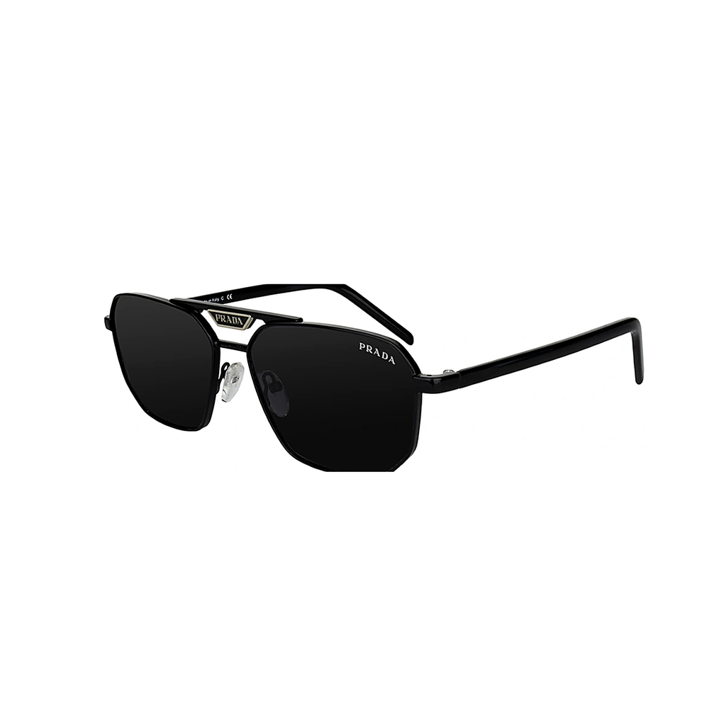 Prada Navigator Black Sunglasses (SPR A17), angled side view