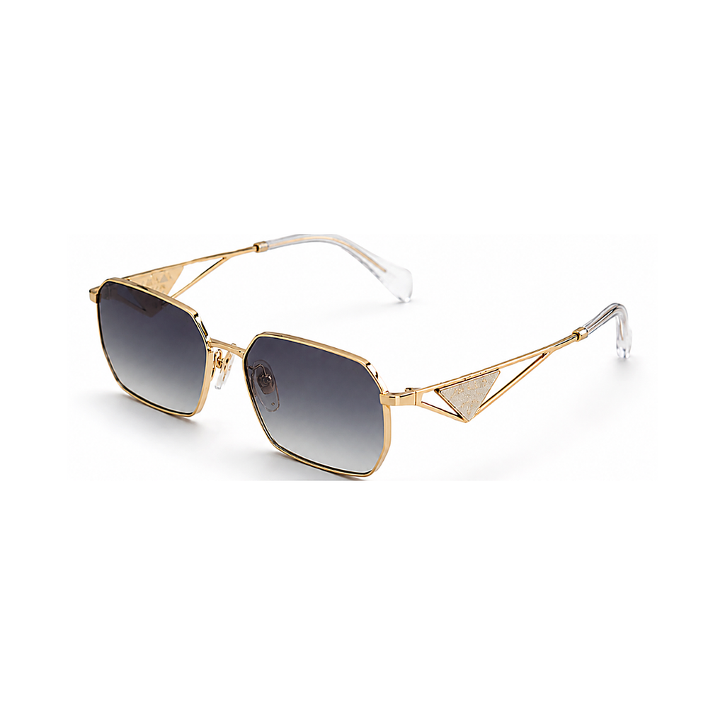 Prada Gold Blue Sunglasses (SPR A51), angled side view