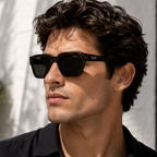 Prada Square Brown Sunglasses (SPR C03) worn by a model