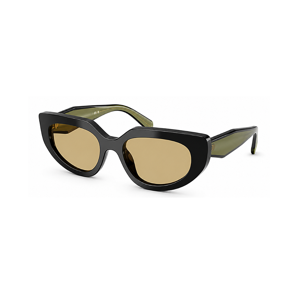 Prada Black Green Sunglasses (SPR D02), angled side view