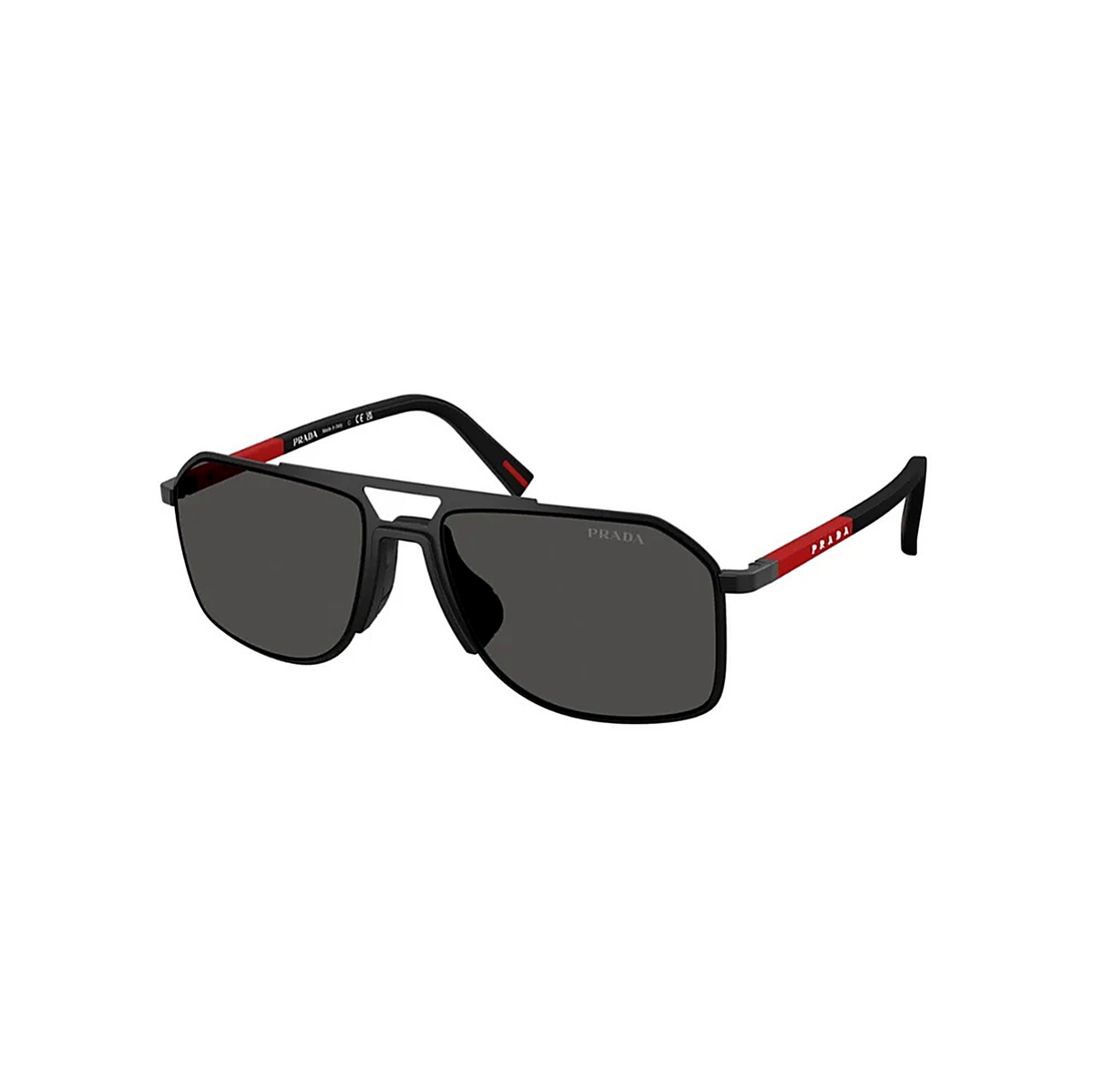 Prada Black Red Sunglasses (SPS B51), angled side view