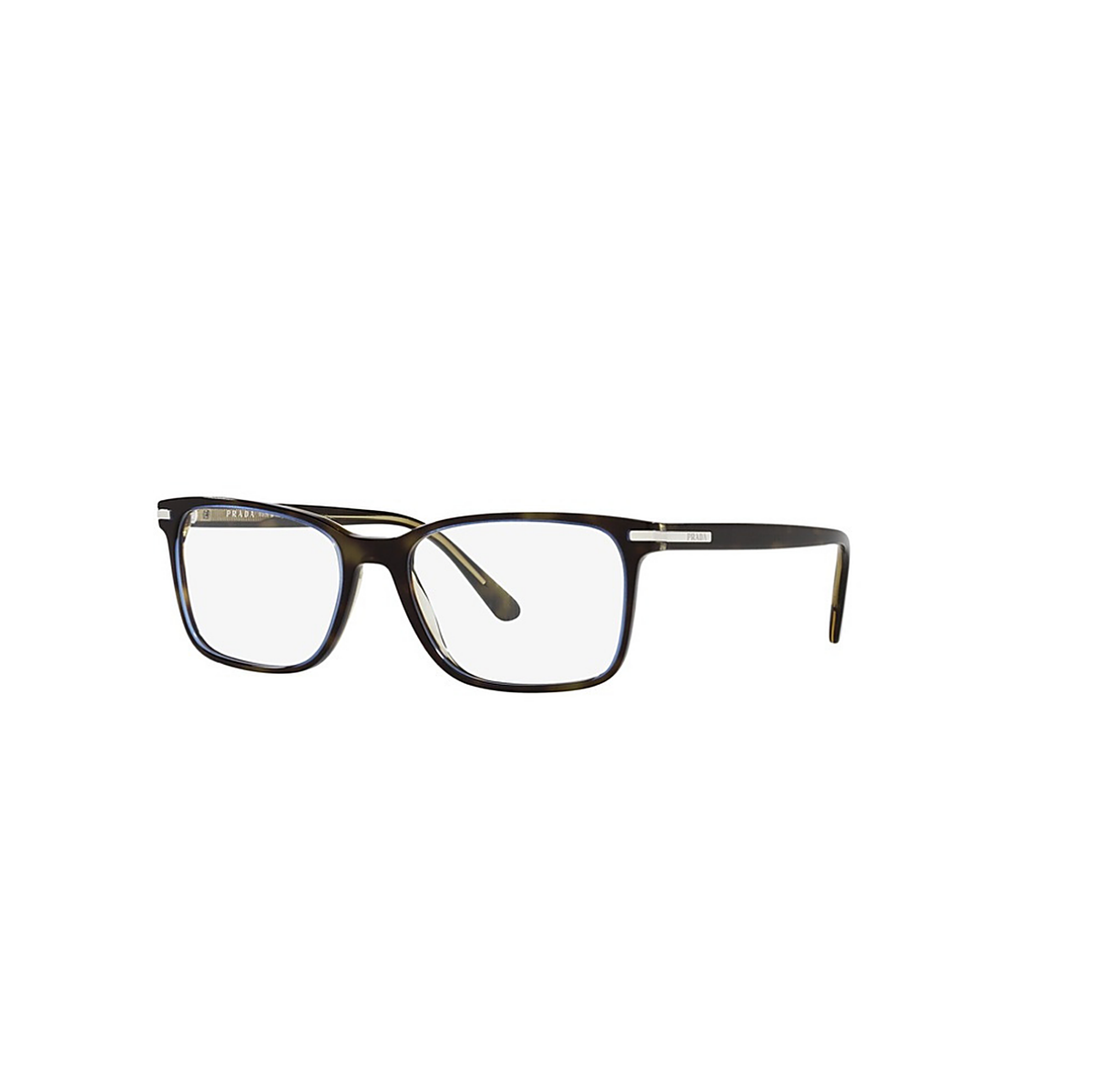Prada Havana Eyeglasses (VPR 14W), angled side view