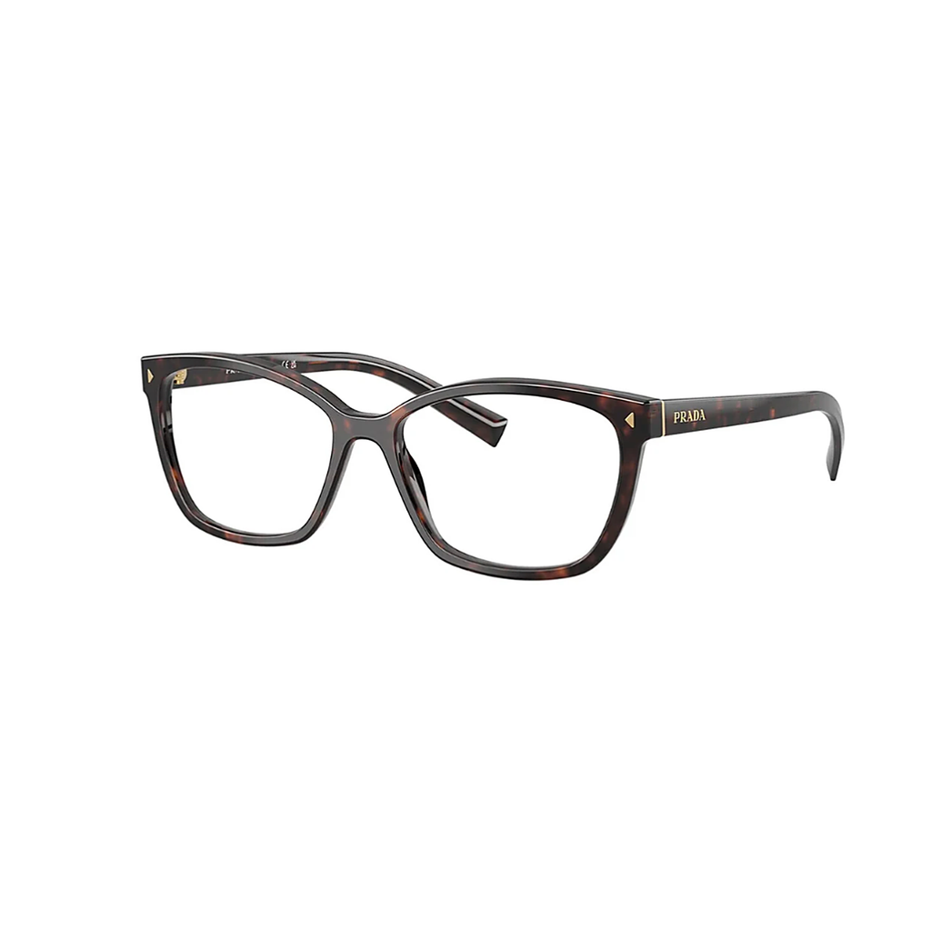 Prada Square Black Eyeglasses (VPR 15Z), angled side view