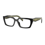 Prada Black Green Eyeglasses (VPR D05), angled side view