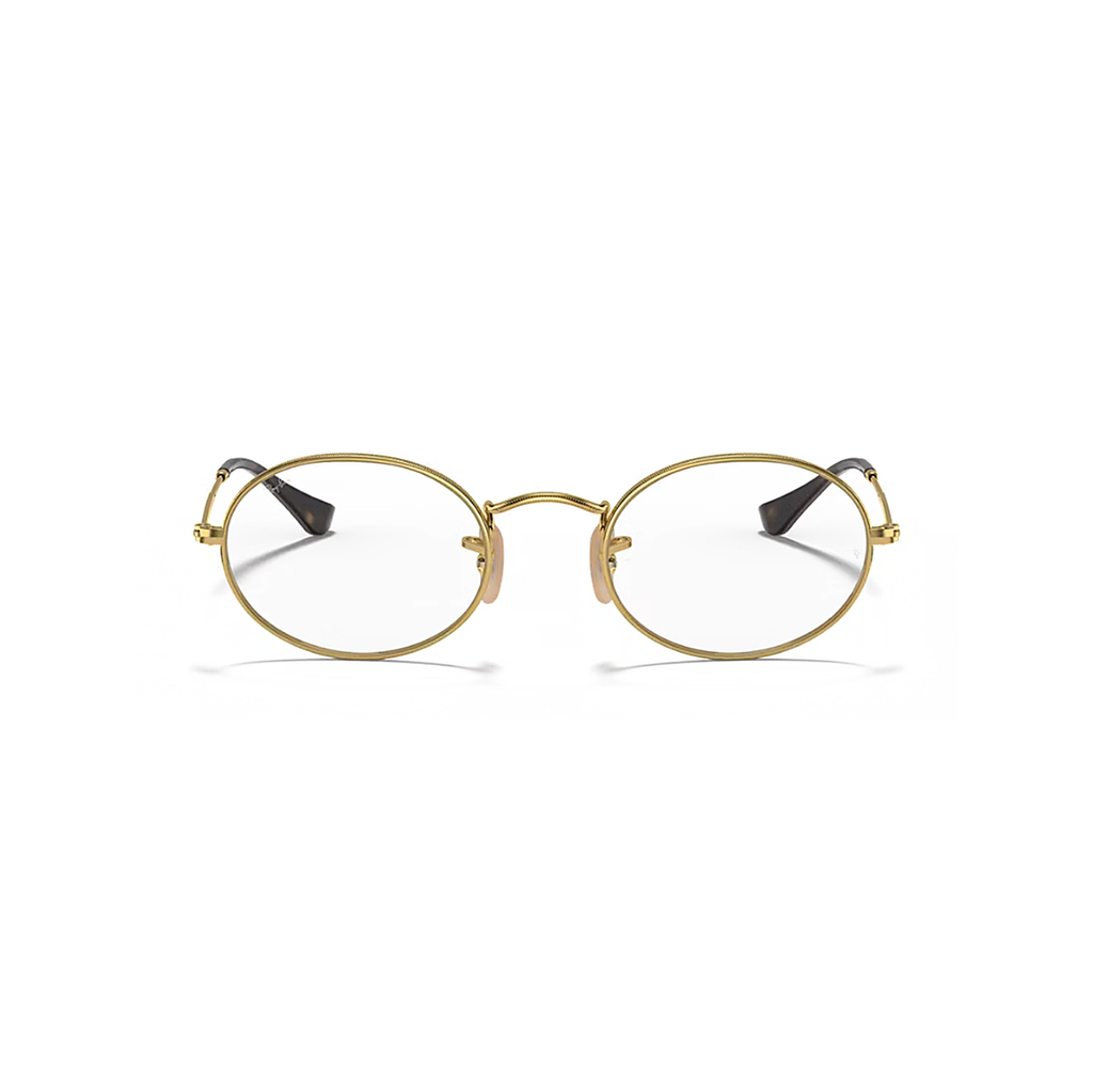 Ray-Ban Gold Oval Eyeglasses (RB 3547V), detail view