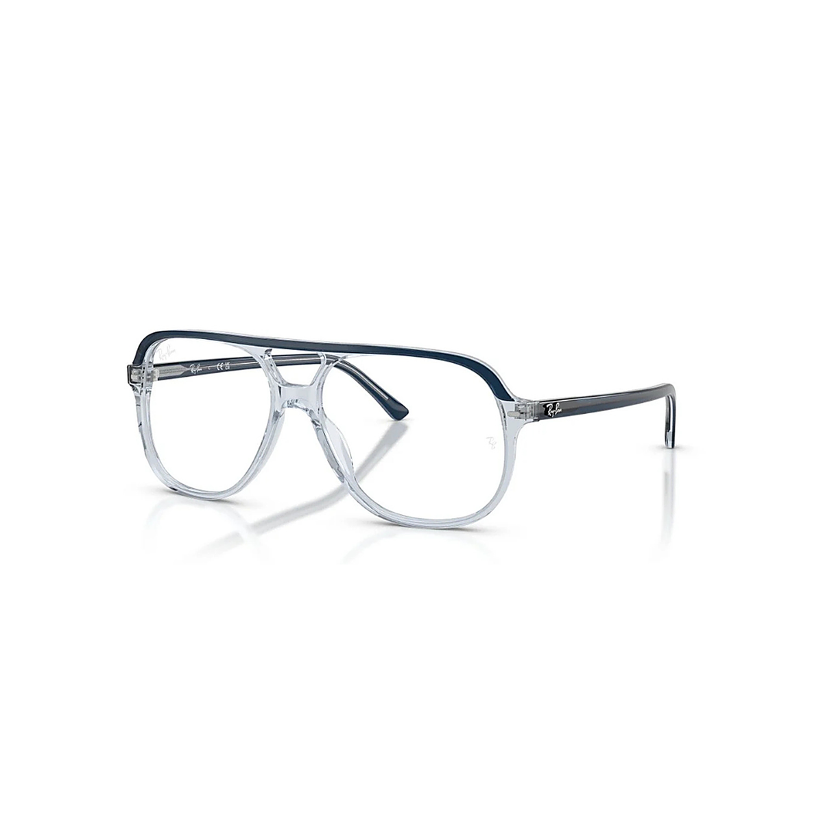 Ray-Ban Clear Blue Eyeglasses (RB 5698), angled side view