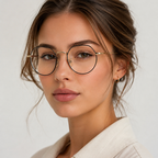 Ray-Ban Rose Gold Eyeglasses (RB 6465) worn by a model