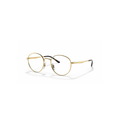 Ray-Ban Gold Round Eyeglasses (RB3681V), angled side view