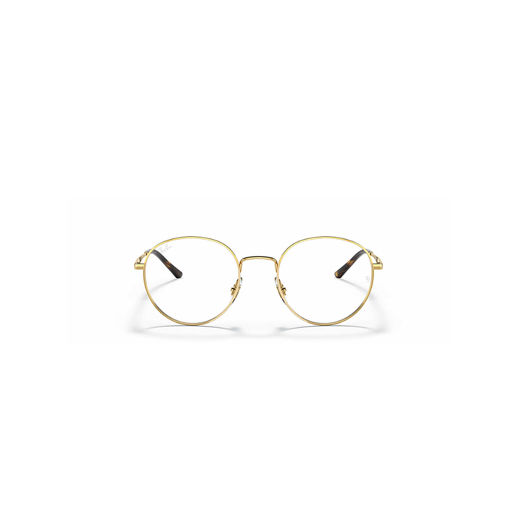 Ray-Ban Gold Round Eyeglasses (RB3681V), front view