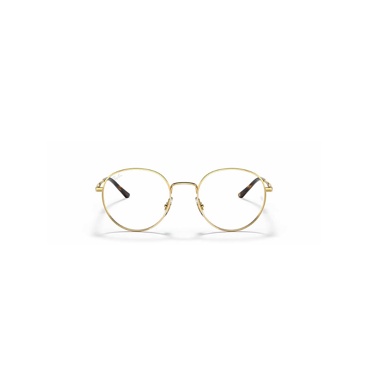 Ray-Ban Gold Round Eyeglasses (RB3681V), front view