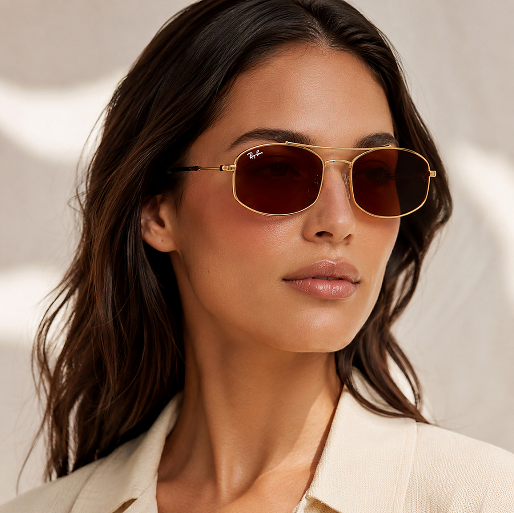 Ray-Ban Red Sunglasses (RB3719) worn by a model