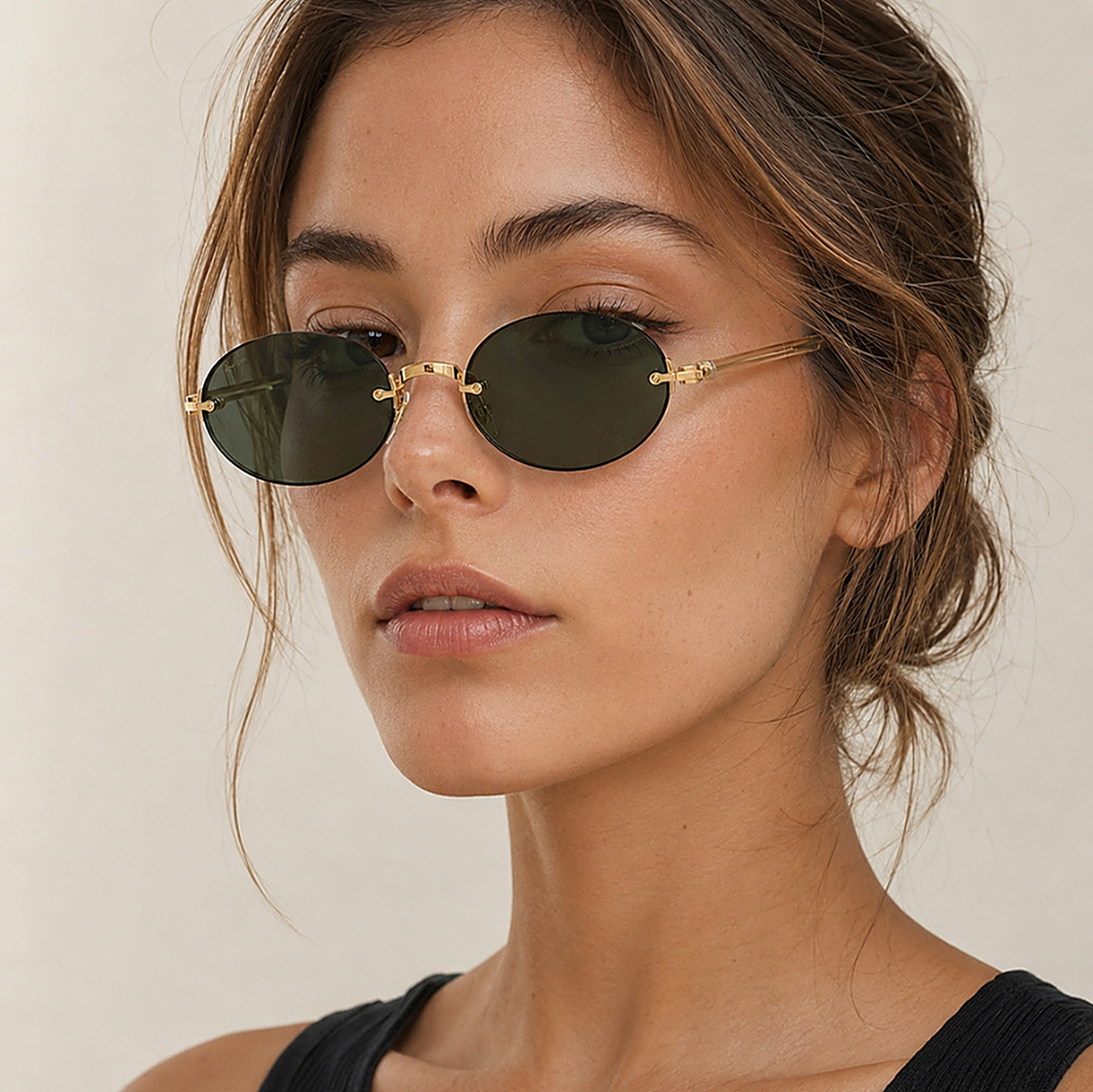 Ray-Ban Green Sunglasses (RB3929) worn by a model
